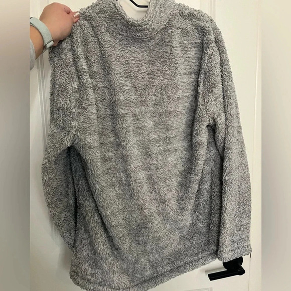 LARGE ROWM GRAY QUARTER ZIP SWEATER - Picture 2 of 4